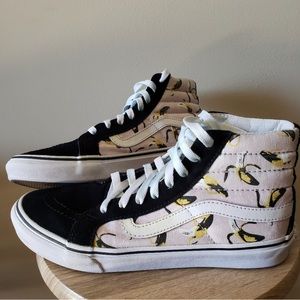 Vans limited edition SK-8 slim high top sneakers banana print 🍌
